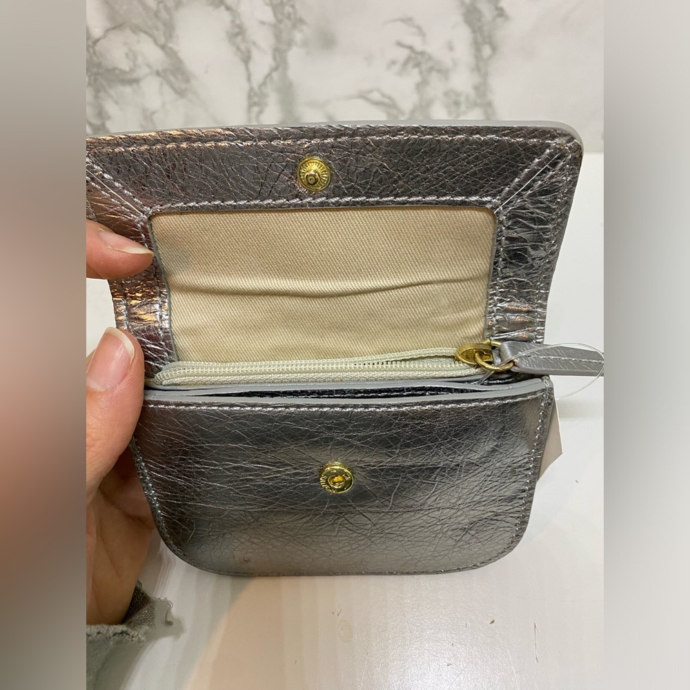 J Crew Silver Coin Purse Vintage NWT - Picture 2 of 5